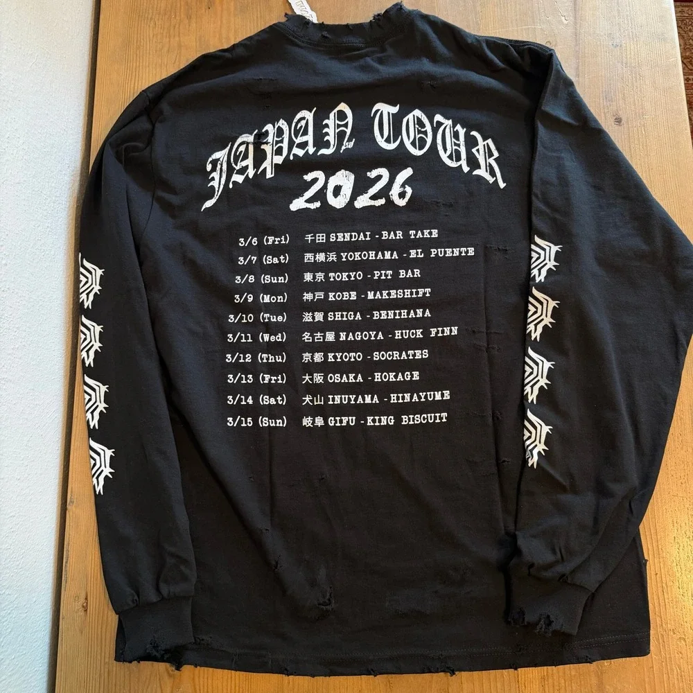 Vox Yomi Doom Metal Band Tee Long‎ Sleeve Distressed Dragon XL Japan Tour 2026